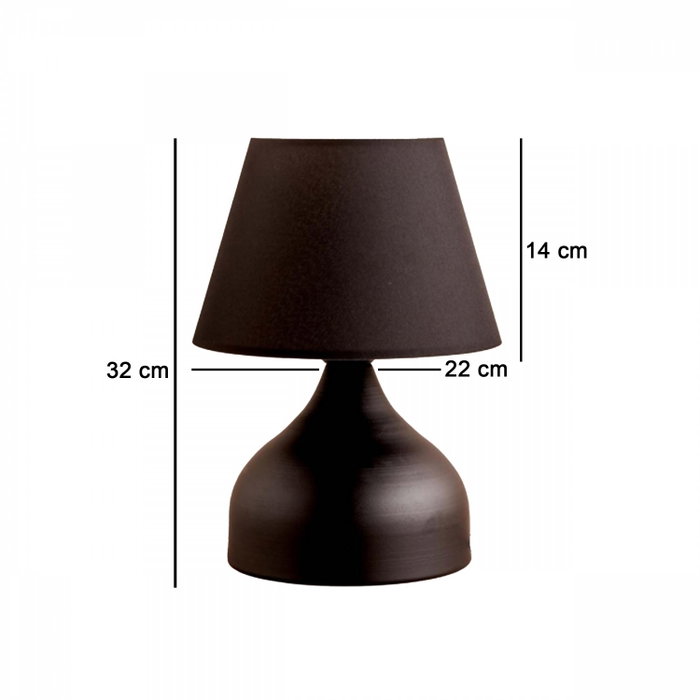 Opviq AYD-3433 Lámpara de mesa con pantalla de tela negra